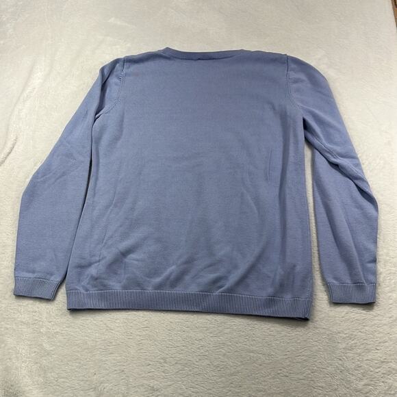 Talbots Anchor Coastal Sail Boat Women's Small Blue Knit LS Sweater - Picture 9 of 10